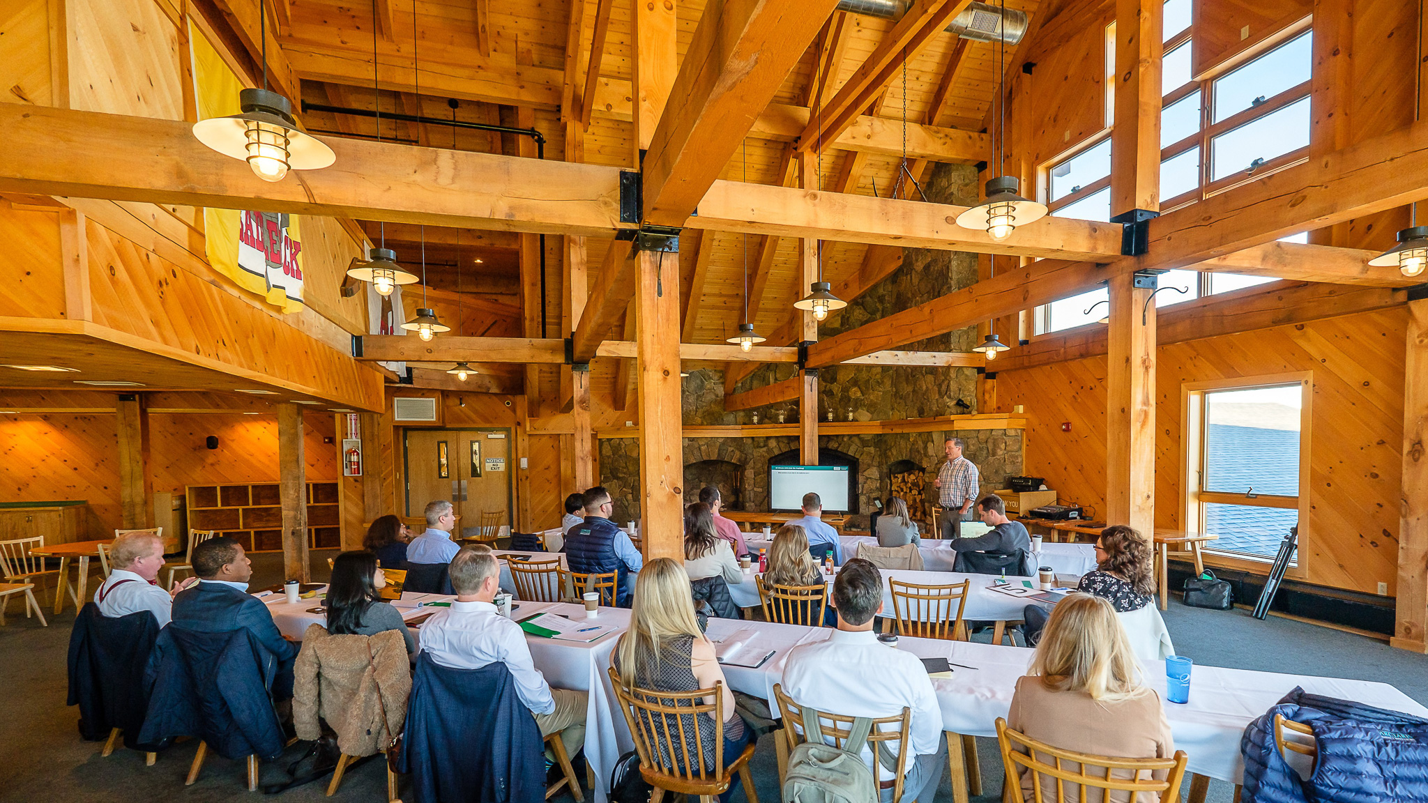 Corporate meeting in Fireside Room at Saddleback