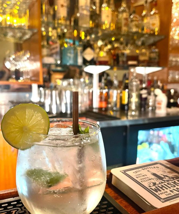 Gin and tonic at the Corner Bar