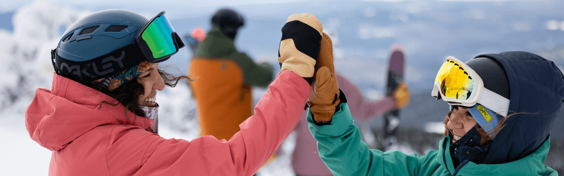 Friends high fiving